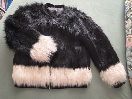 Kunstfell Jacke im Panda-Look, Gr. L