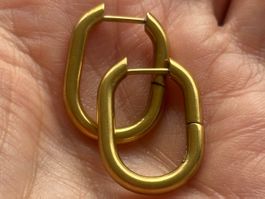 Luxus Elegante Edelsthal Kreolen Ohrschmuck  Farbe: Gold