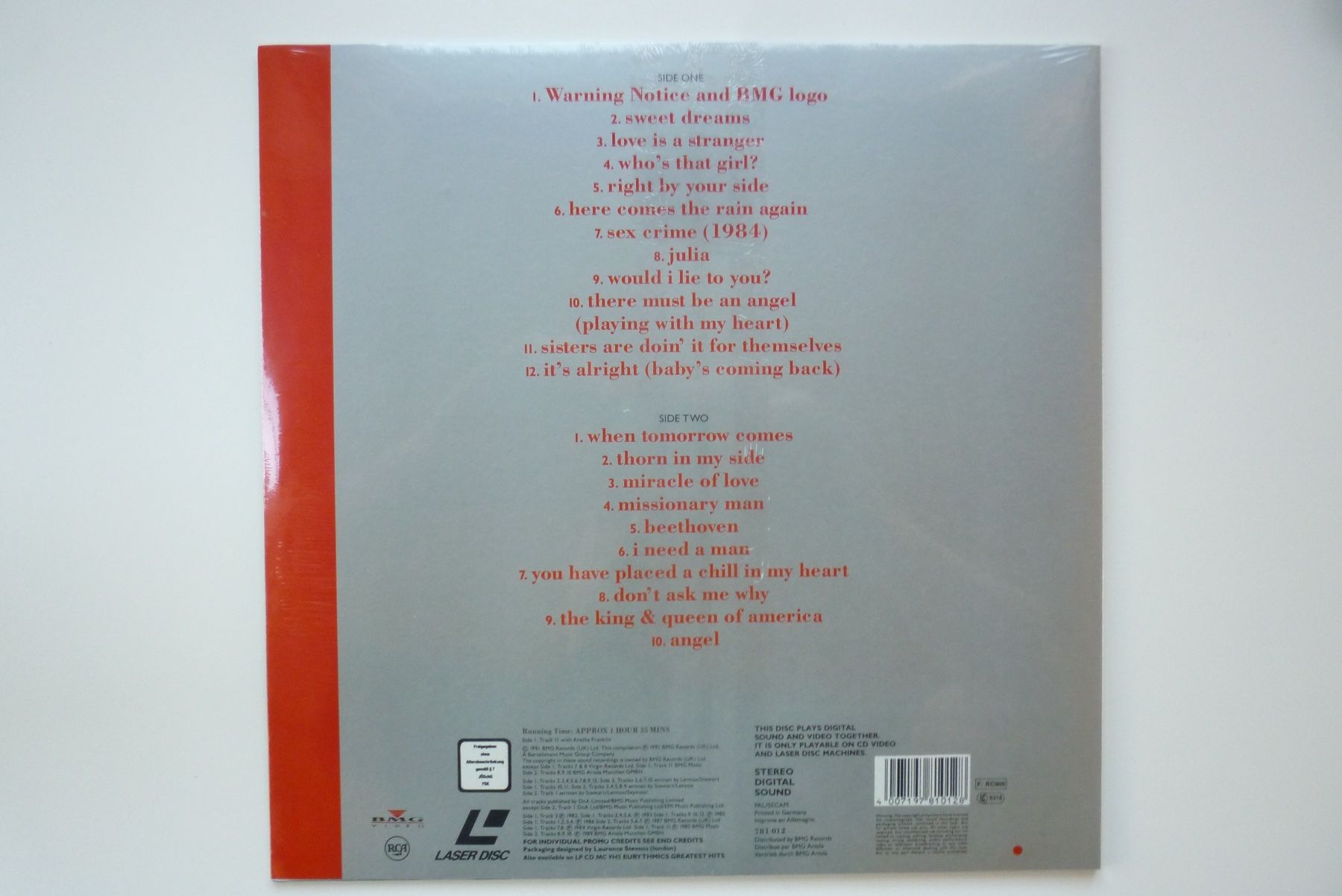 Tutti i DVDs: Neu/OVP - Laserdisc - Eurythmics Greatest Hits – Nuovo e nell'imballaggio originale da Münchenstein venduto da antares09 1
