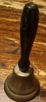 Glocke mit Holzgriff alt Messing
