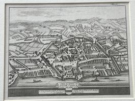 Pieter van der Aa Kupferstich Zug im Echtgoldrahmen 1720