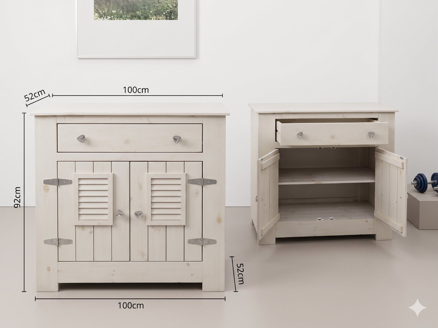 Commodes: Whitewash Holz-Kommode "Beach House" (2 Griffe-Sets) – Neuf (Voir description) à Oberageri par iba_p68t 3