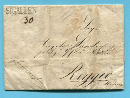 Faltbrief von St. Gallen nach Reggio 1831