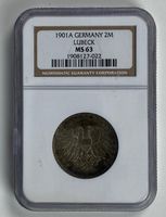 2 Reichsmark Silber Lübeck 1901 A STGL