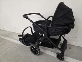 Kombi-Kinderwagen Yazzco schwarz mit Maxi-Cosi Adapter