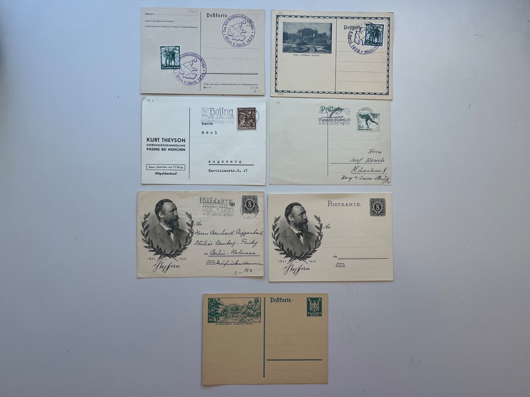 Alle Briefmarken: Ganzsachen Deutsches Reich – Gebraucht aus Adliswil von derrick0825