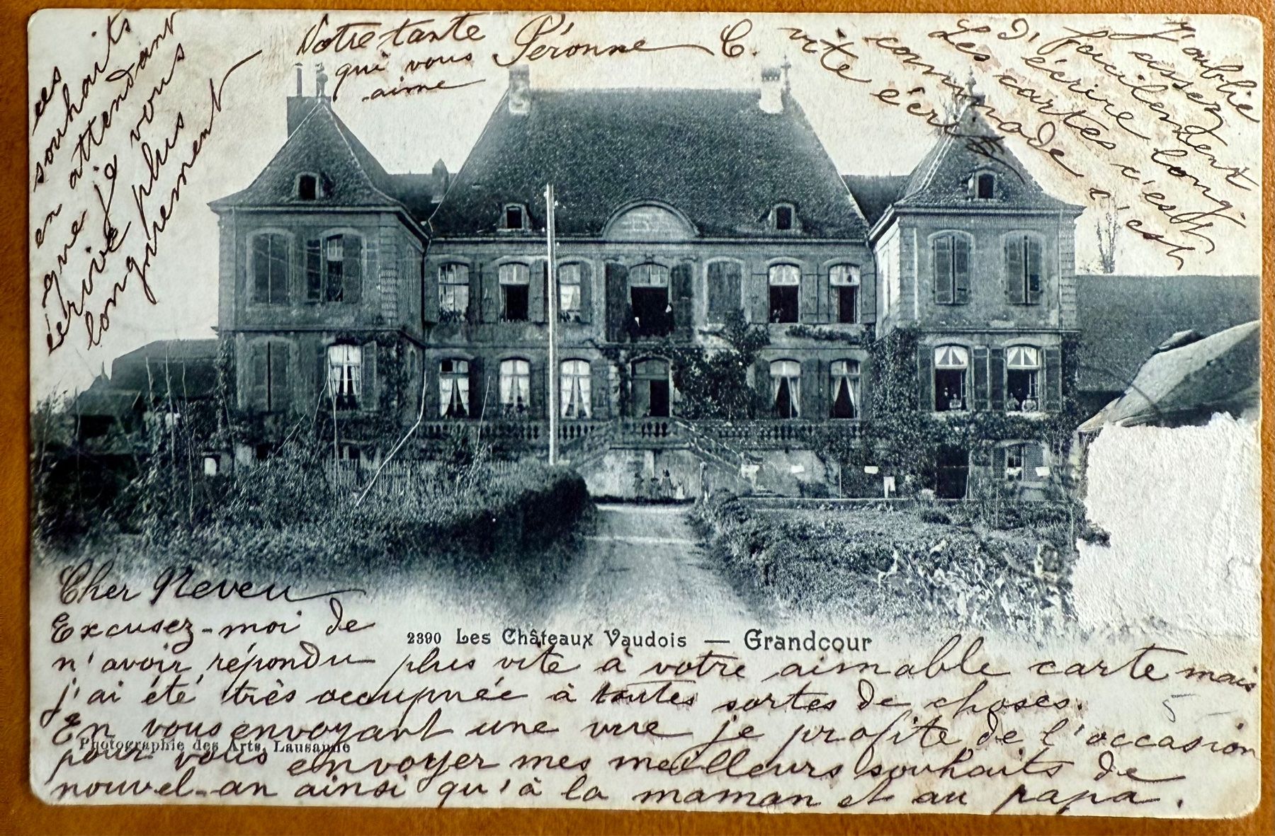 Cartoline postali: Grandcour - Le Château 1903 – Usato da Lutry venduto da Ediego