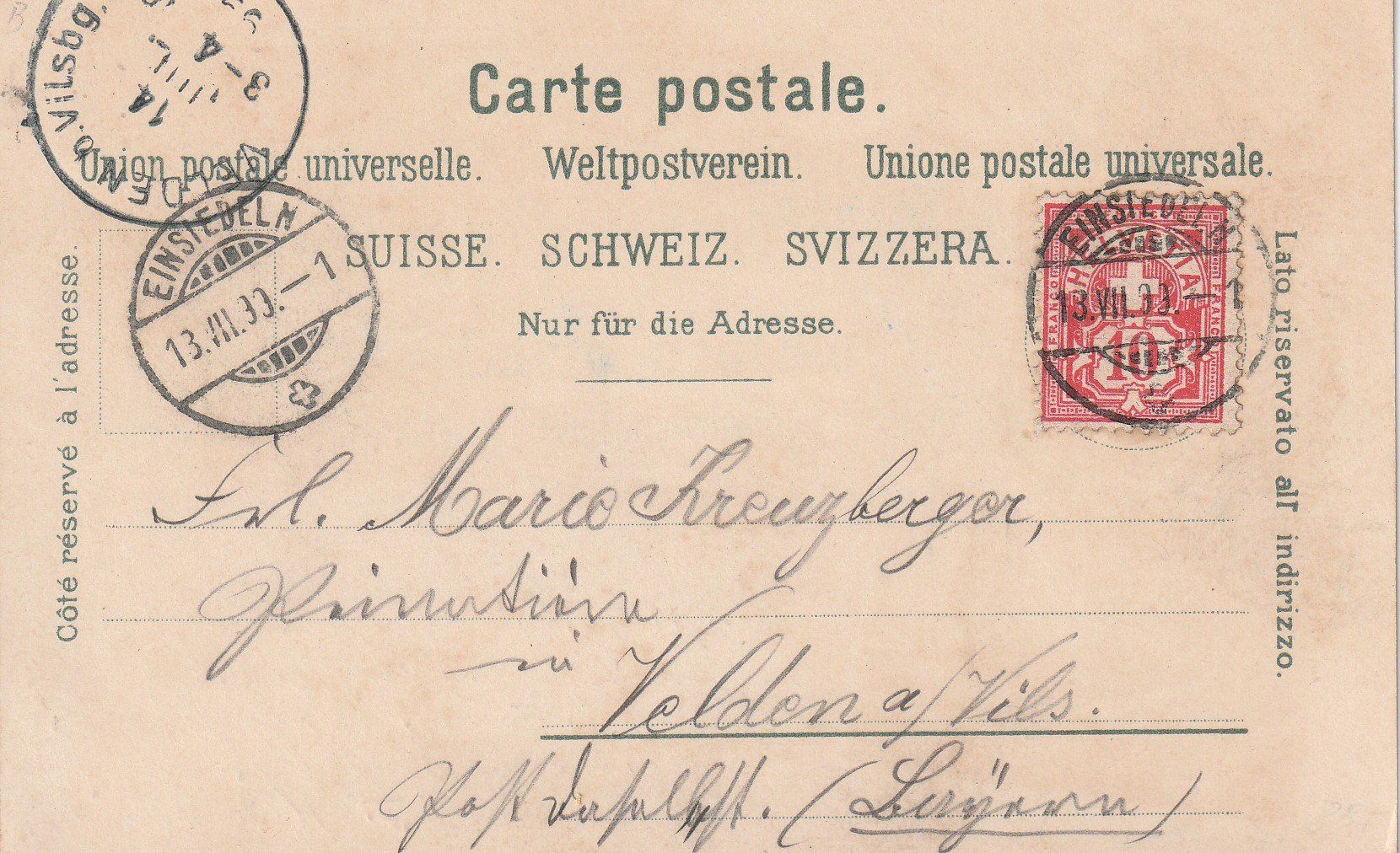 Cartes postales: Kt.Schwyz-Einsiedeln- Litho 1899 – D'occasion à uttwil par Koehlerfred 1