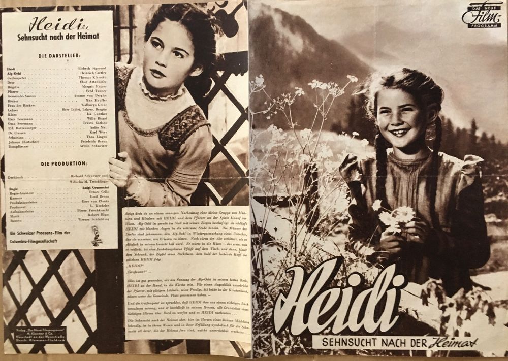 Film-Programm, Heidi, Schweizer Film, Kult | Kaufen auf Ricardo