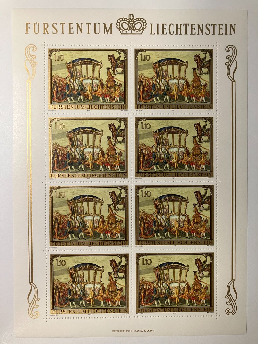 Tutti i francobolli: Liechtenstein, Kat. 655-57 Kleinbogen, ** – Usato da Würenlos venduto da Eulenpostuhu