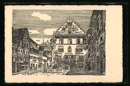 Zug, der Kolinplatz, Hotel Pension Ochse