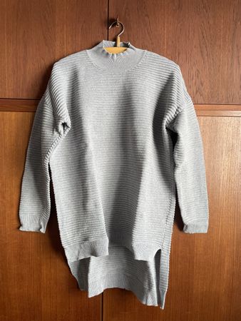 Damen Pullover grau Rippstrick Grösse 38 guter Zustand