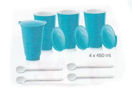 Allegra - Becherset mir Löffel (4) Türkis *Tupperware * NEU