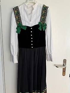 Tracht Dirndl Bluse Damen Grösse L Schwarz Weiss guter Zu...