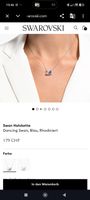 Swarovski Halskette Dancing Swan blau rhodiniert