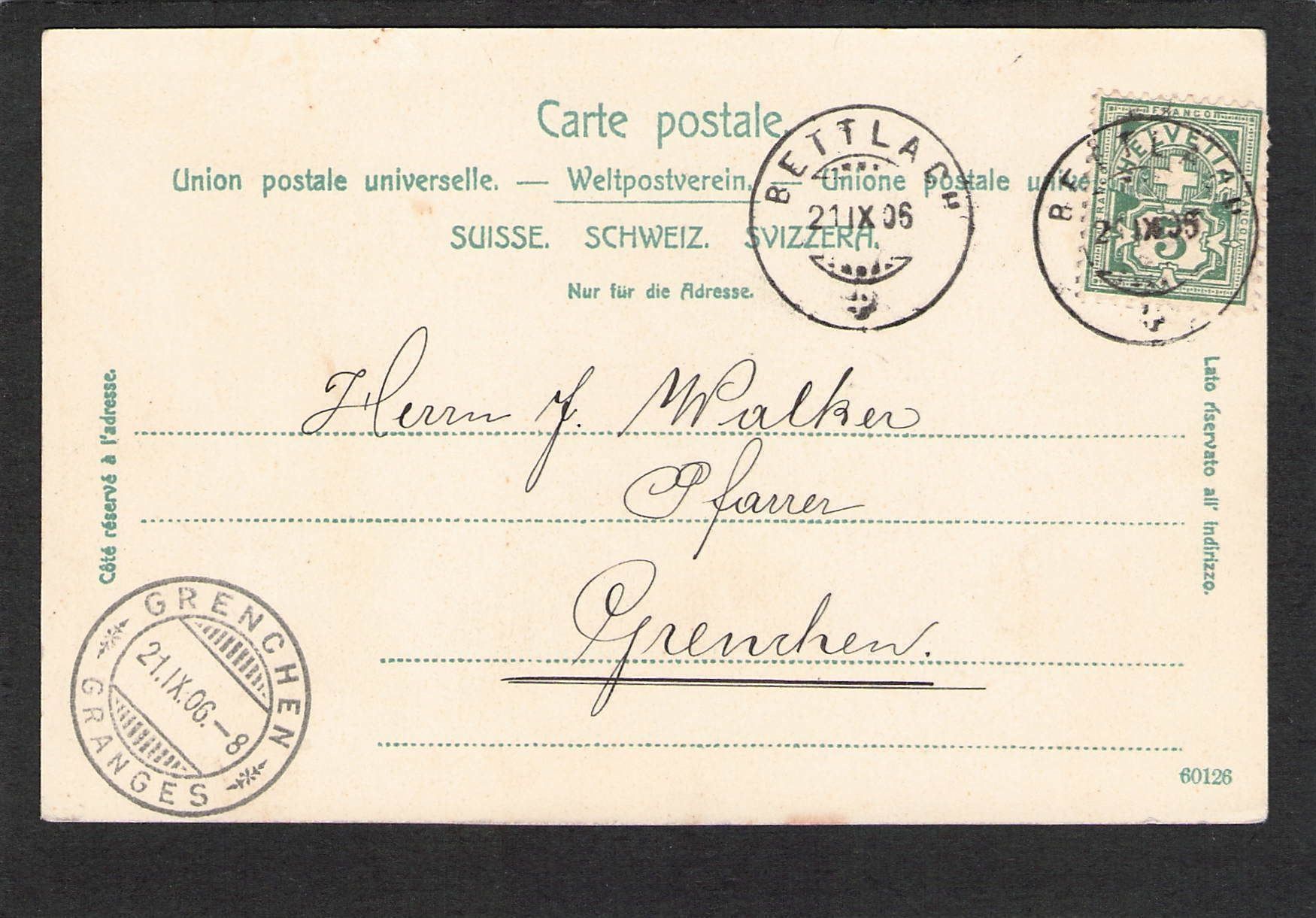 Cartoline postali: AK/SO Solothurn , 1906 – Usato da Reichenburg venduto da Pipo-67 1
