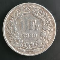 1 Franken 1920 B Silbermünze Schweiz Helvetica silver Coin