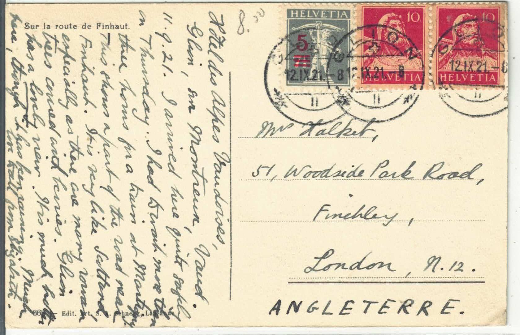 Cartoline postali: Sur la route de Finhaut – Usato da Ettingen venduto da Kartenplanet 1