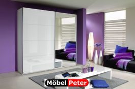Schrank Glas weiss und Spiegel ca 181breit 210hoch