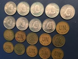 20 Münzen aus Peru 9x5 Soles 11x1 Sol