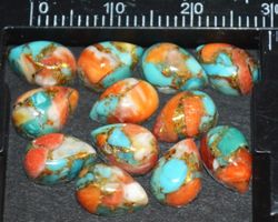 Cabochon Set L-3953 – 12 Stück Austerntürkis Birne –je 9x6mm