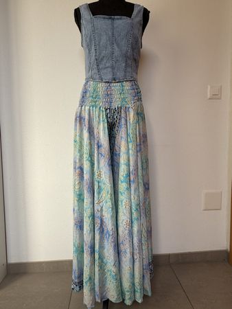 Boho Maxihosenrock aus Seide