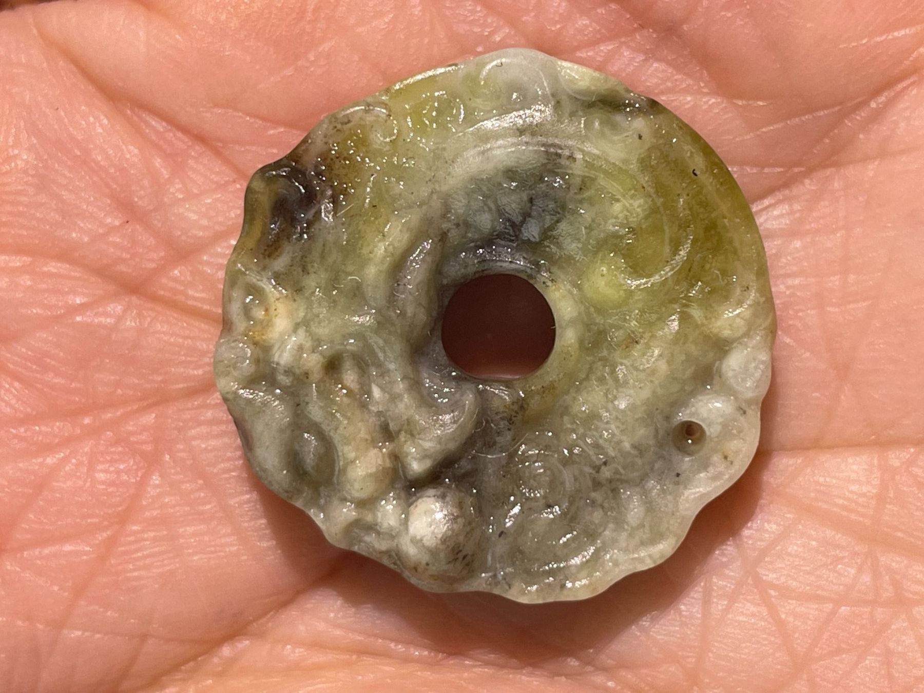 Ciondoli: Echte chinesische -Jade Drache Pi-Scheibe Ca.2.3-2.8cm – Nuovo (secondo la descrizione) da Schiers venduto da sisikristall 1