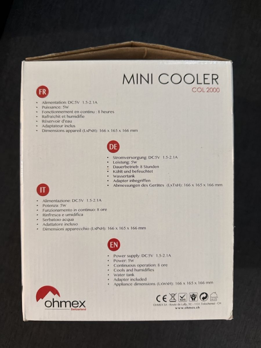 Ventilatori: Oh-Mex Mini Cooler COL 2000, White, New – Usato da Zürich venduto da ZbynekZ 2