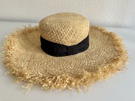 H&M Strohhut mit Fransenrand – Grösse S (54 cm Kopfumfang)