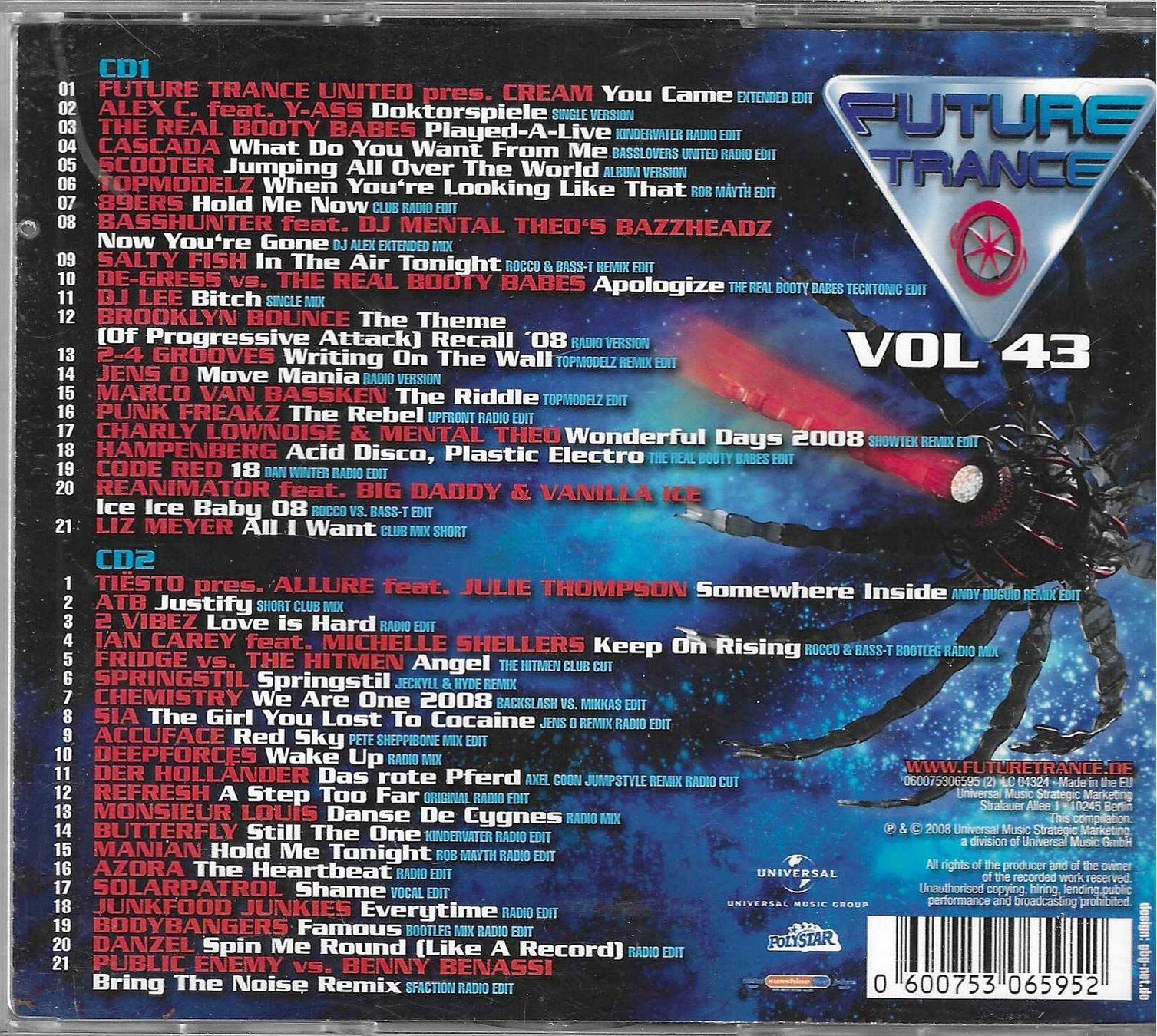 CD: Futur Trance 5 CD's - Vol.43 & 61 – Usato da Savagnier venduto da Ne2065 1