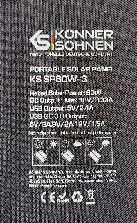Dispositivi a energia solare: Sehr leichtes 60W-Solarpanel von Könner & Söhnen – Usato da Luzern venduto da Markmuhl1 1