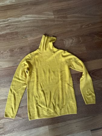 Rollkragenpullover Cashmere-Feeling gelb Grösse S