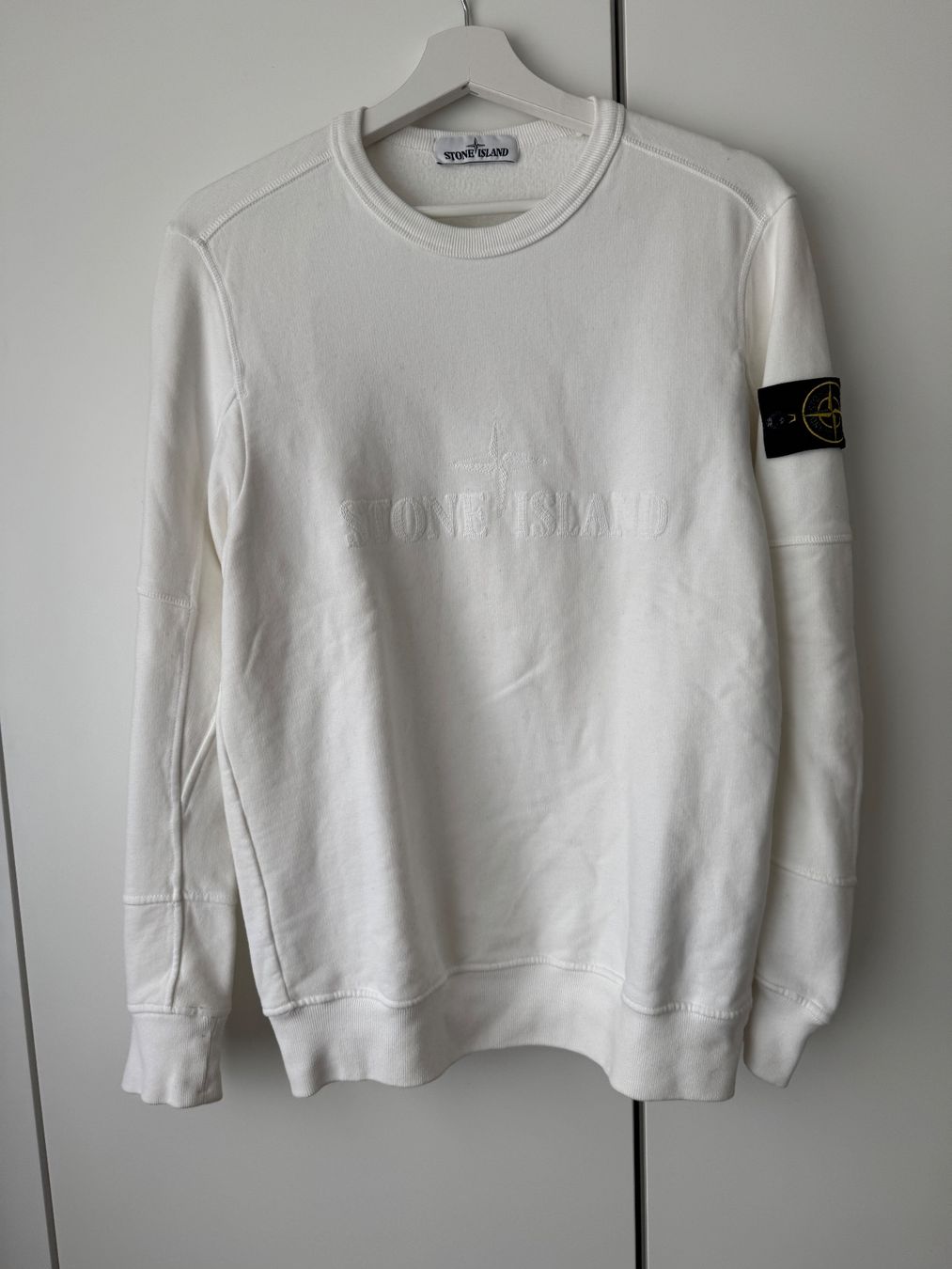 Stone Island Maglioni & Felpe: Stone Island Pullover, Weiss, Top Zustand, Grösse S – Nuovo (secondo la descrizione) da Chur venduto da schoel 1