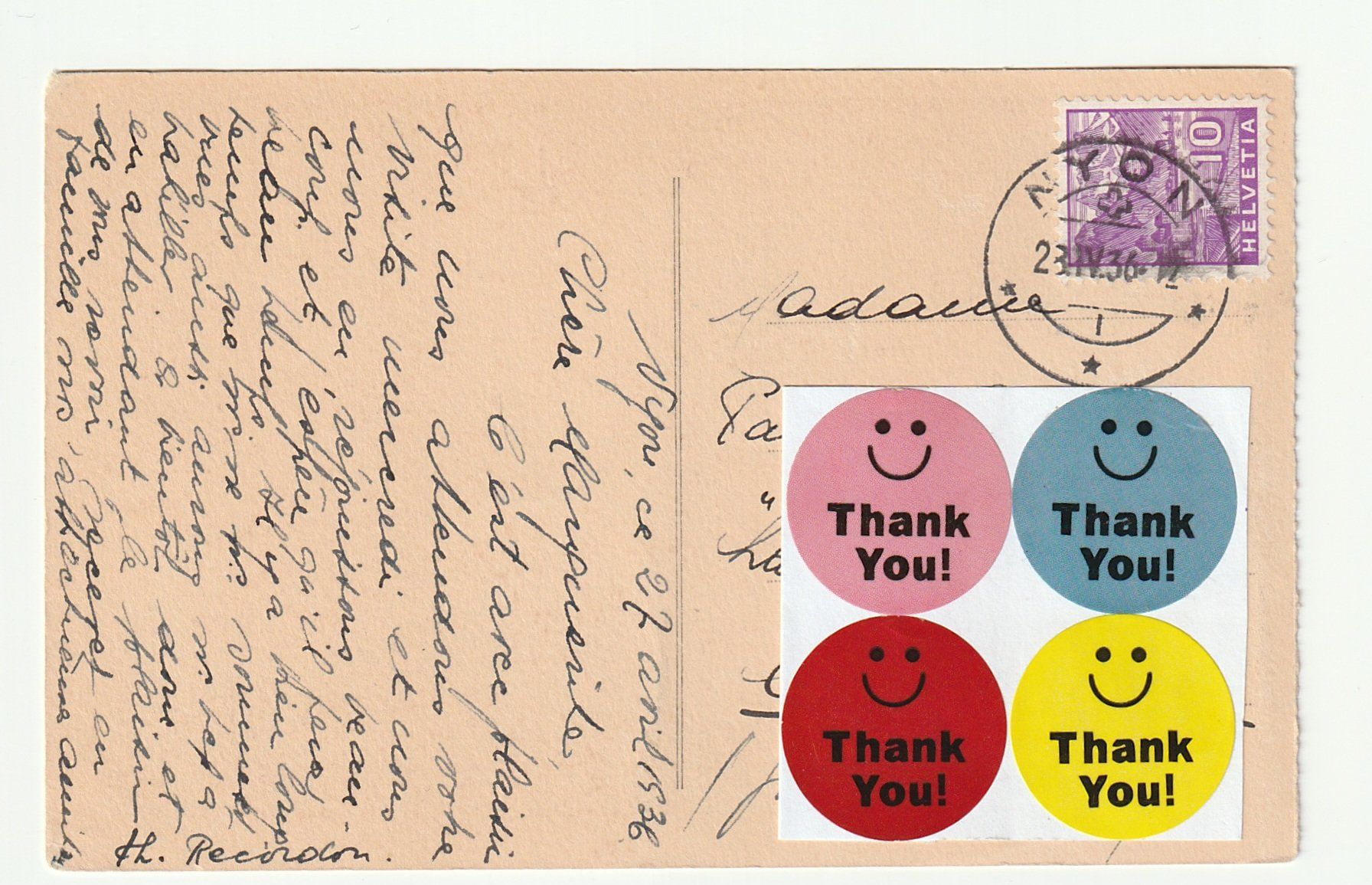 Cartoline postali: Postkarte 1936 Nice, Marchande de Fleurs mit Briefmarken – Usato da St. Gallen venduto da Ricardo_Deals 1