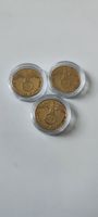 3x1 Reichspfennig 1937/1938/1939 mit HK - 24 Karat vergoldet