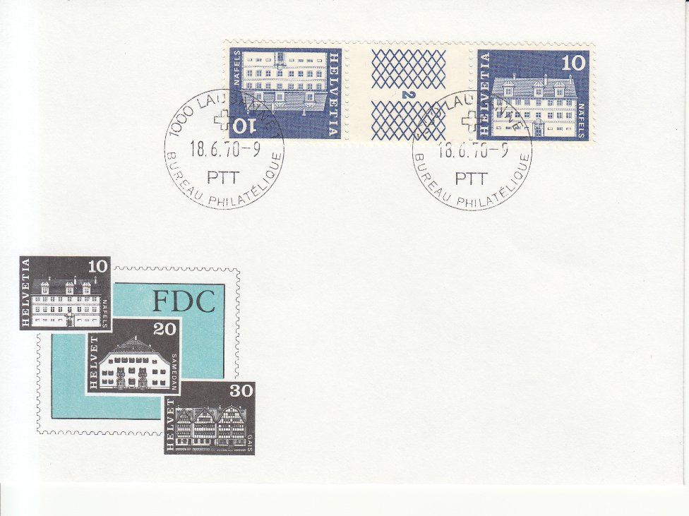 Tutti i francobolli: SBK S69, S71-S72 mit Blattbezeichnung FDC – Usato da Bürglen TG venduto da StampGraf 1