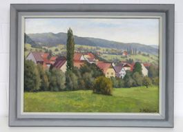 Gemälde J.Hottinger Unterdorf Zuzgen