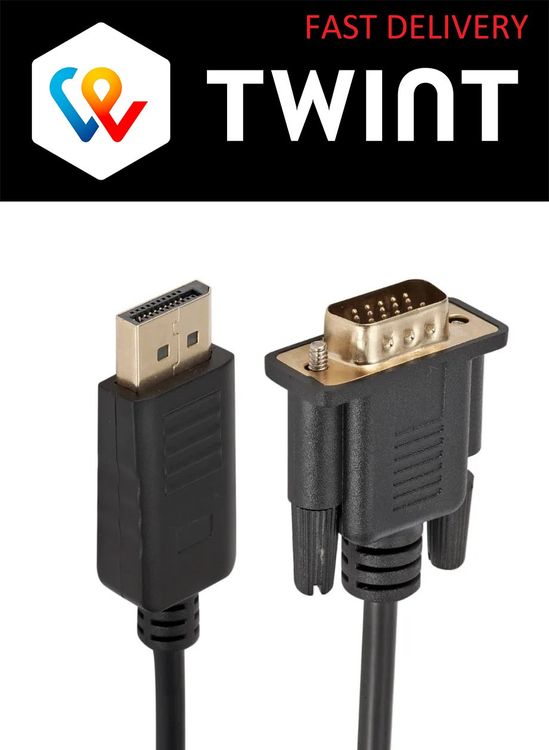 DisplayPort Zu VGA Adapter 25cm - 1080P Full HD Für Monitor Und Laptop