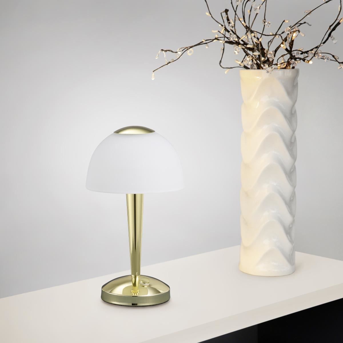 Lampade: LED Tischleuchte. Messing, 28 cm Höhe – Nuovo (secondo la descrizione) da Kreuzlingen venduto da Smart-Light 1
