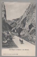 Carte Les Gorges de Moutier avec calèche circulé 1922