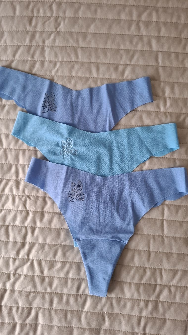 Sloggi Altra biancheria intima: 3 Sloggi String, blau, Gr. S, Light, nahtlos, neu – Nuovo e nell'imballaggio originale da Emmen venduto da Tigerlady 2