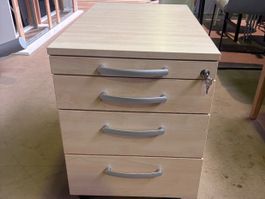 Rollcontainer Holzoptik mit 4 Schubladen gebraucht