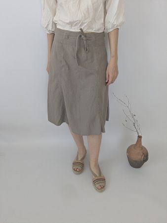 Leinenrock von Next, Grösse M, taupe, Sommer-Look,
