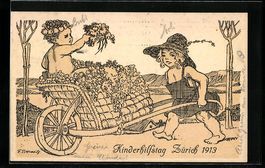 Zürich, Kinderhilfstag 1913, Kind mit S