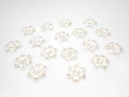 Blüten Acryl, 48 Stück, weissperl, 3 x 15 mm, Loch: 2mm