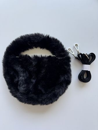 Black Faux Fur Bag Handbag / Fell Tasche