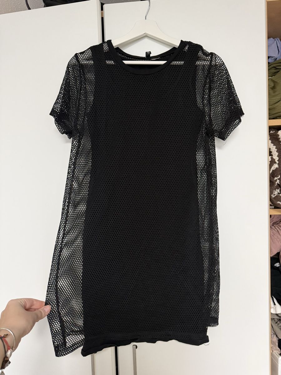 H&M Vestiti: Mesh Overlay Dress - Black - Size 42 – Usato da Ueberstorf venduto da man_p2fy