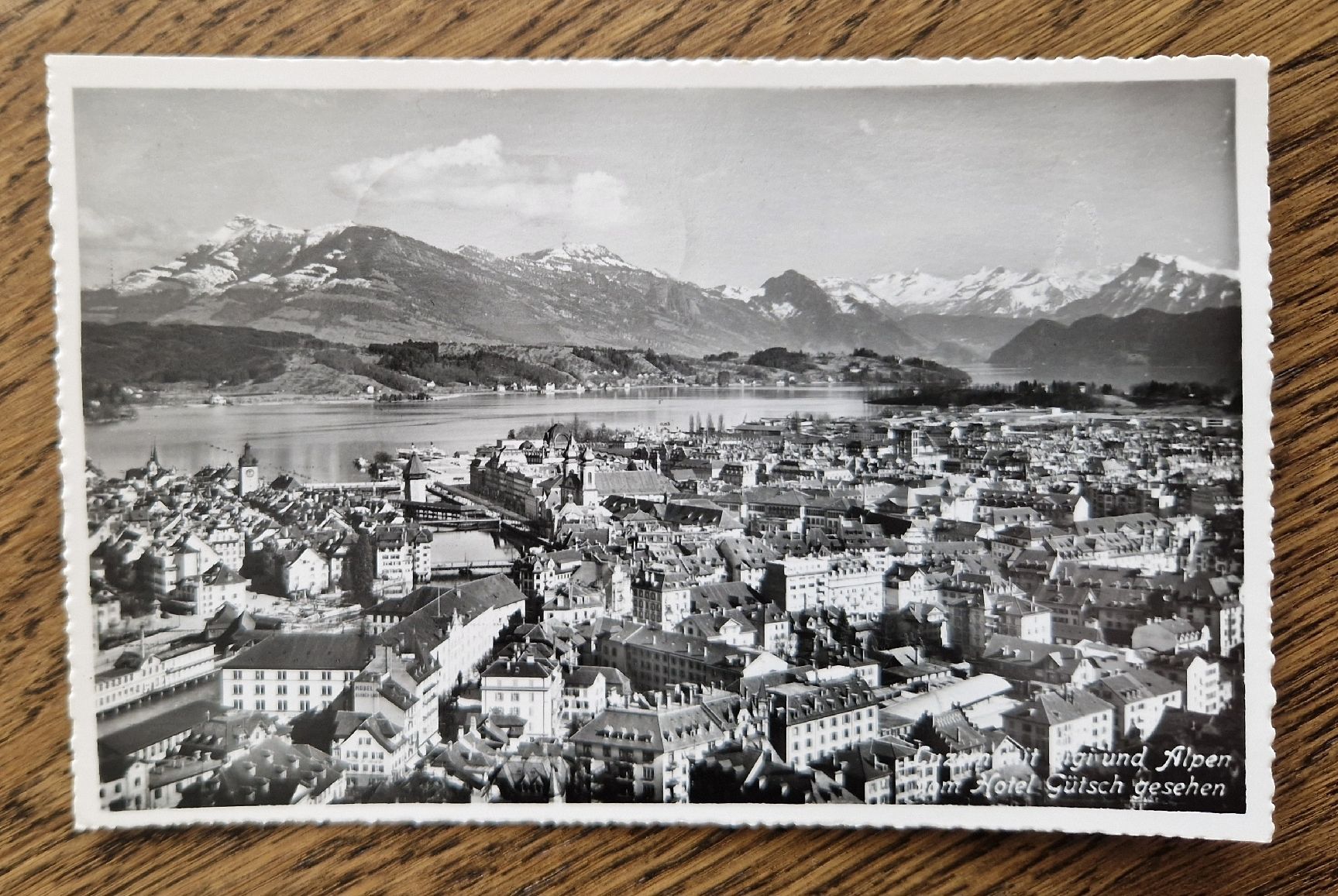Cartoline postali: Luzern mit Rigi und Alpen 1952 – Usato da Ebikon venduto da Donar50