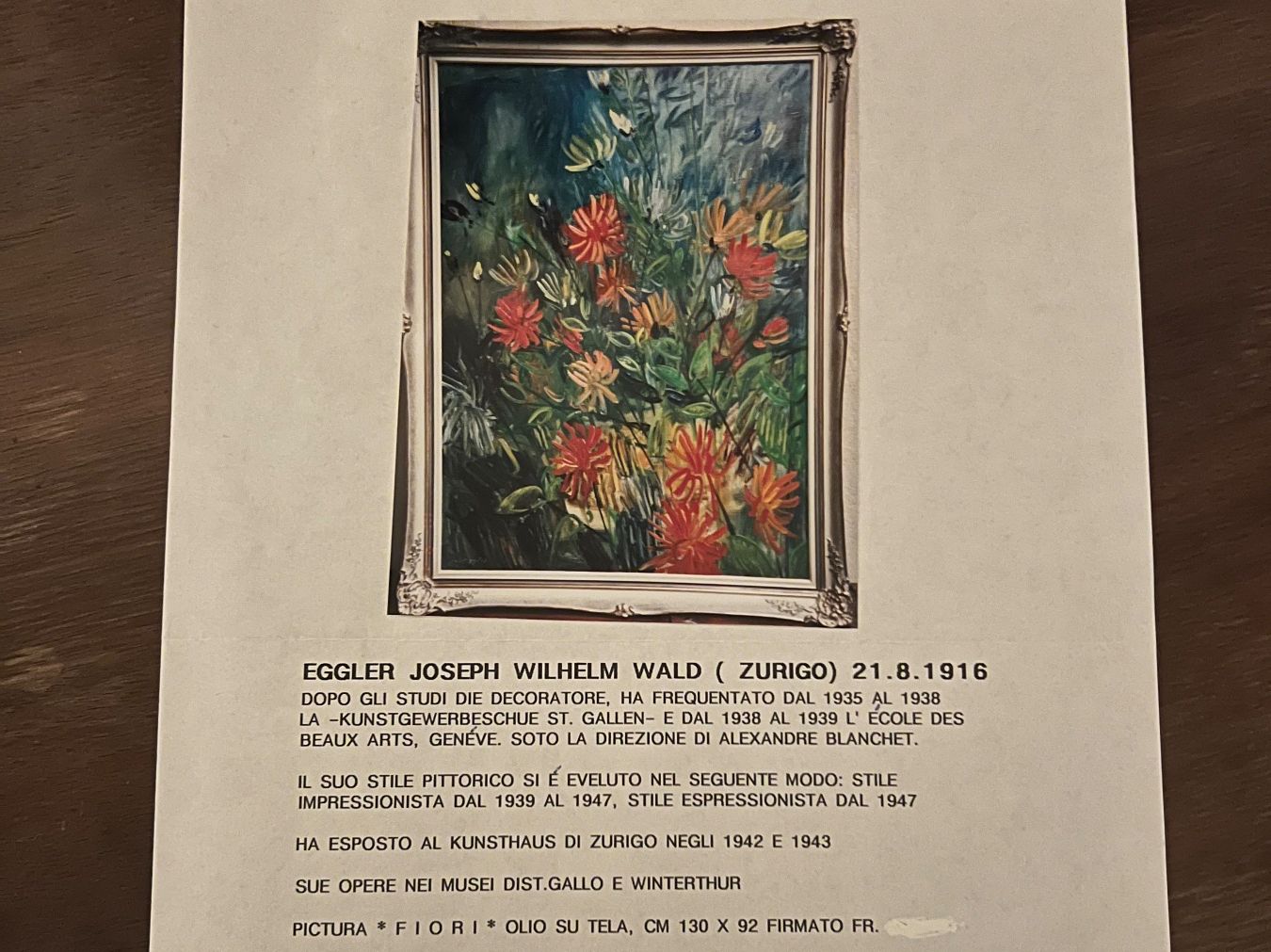 Dipinti: EGGLER JOSEPH WILHELM WALD Blumenbild Ölfarbe – Usato da Thayngen venduto da mic_jv5x 3