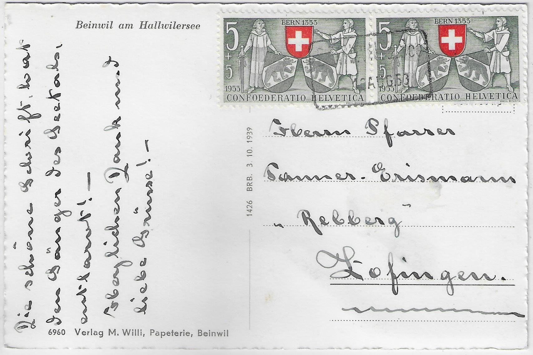 Cartoline postali: Beinwil am Hallwilersee – Usato da Ettingen venduto da Kartenplanet 1
